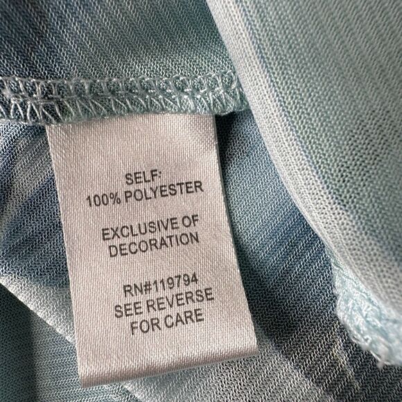 One World Floral Watercolor Top Sz XL Flutter Sleeve Shark Bite Lace Boho Fairy - Picture 6 of 11